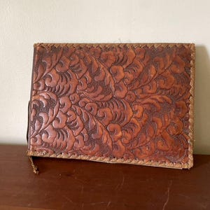 Album fotografico vintage degli anni '30, rilegato in pelle, grande formato, raccoglitore, antico francese