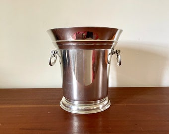 Tinplate ice bucket, Champagne bucket, table decoration, white wine bucket, classic handles, centerpiece, wedding table, 1950