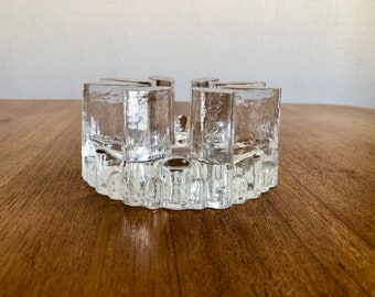 George Shutte crystal coaster, luxury centerpiece, vintage 1970 collection, art design gift, West Germany, table accessory