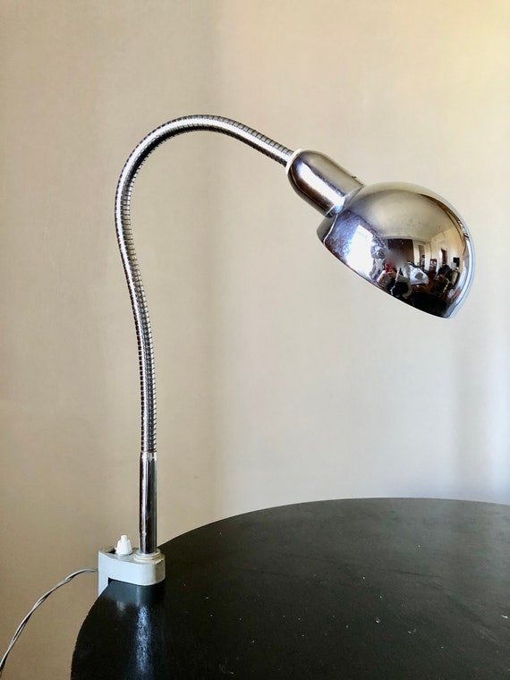Lampe Jumo 215 1930, lampe d'atelier vintage chrome, lampe d