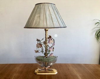 JJ Ghidini lamp 1980 brass leaf lamp, large table lamp, table lamp, office lighting, chic romantic decoration, gift