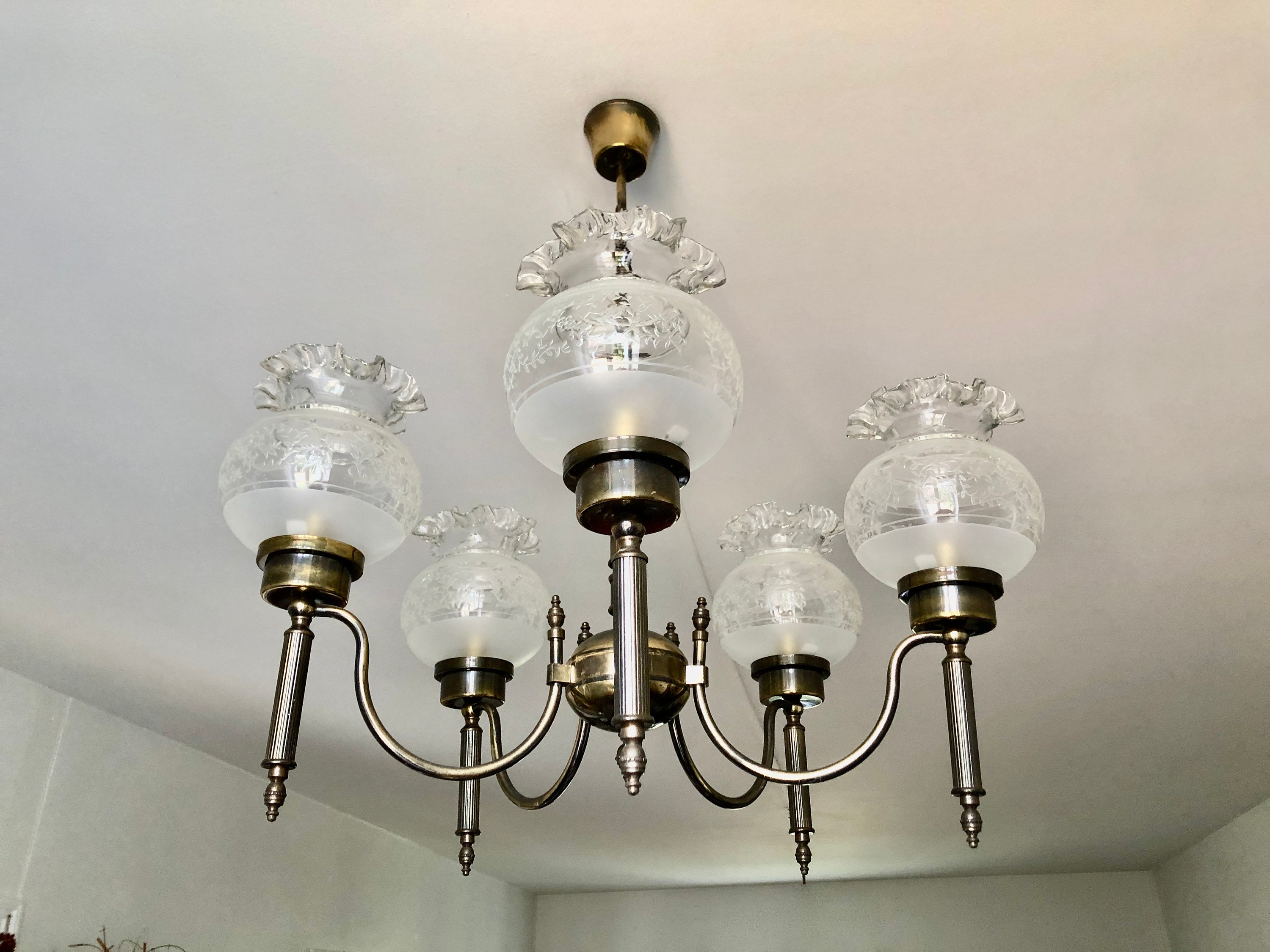 lustre 5 Feux Laiton