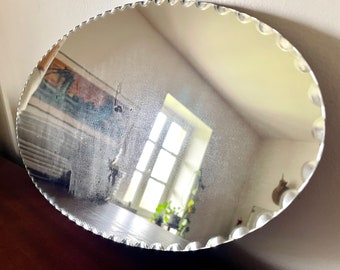 Oval beveled mirror, centerpiece, old mirror, table mirror, large mirror, table decoration, gift for her, vintage mirror