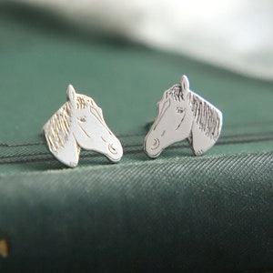 Horse Stud Earrings, Sterling Silver, Equine Earrings,Horse Head Earrings, Pony Earrings, Pony Jewellery, Animal Earrings, Gift for Girls