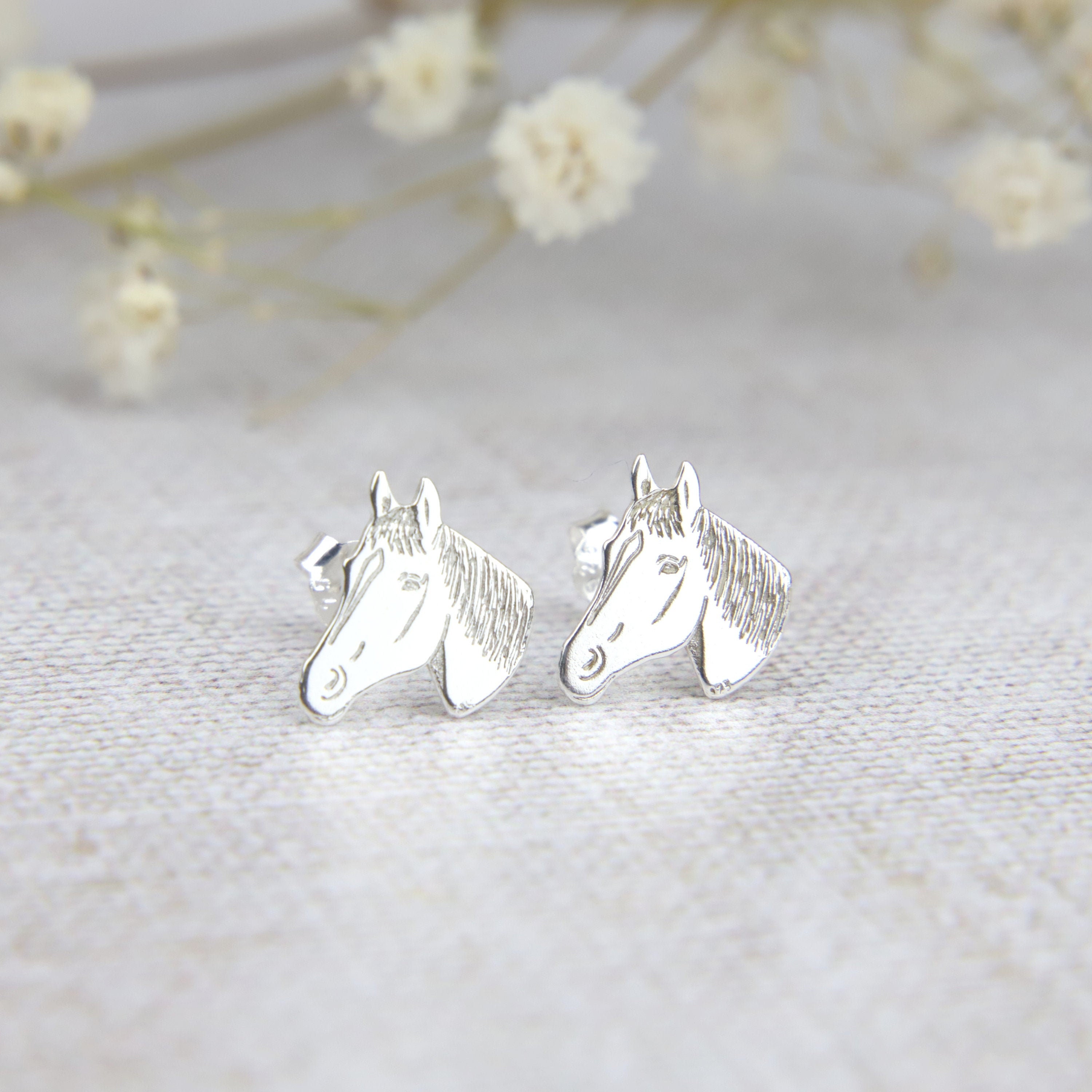 Orecchini A Clip In Argento Sterling Con Testa Di Cavallo, Fatti A Mano UK, In Confezione Regalo - 2