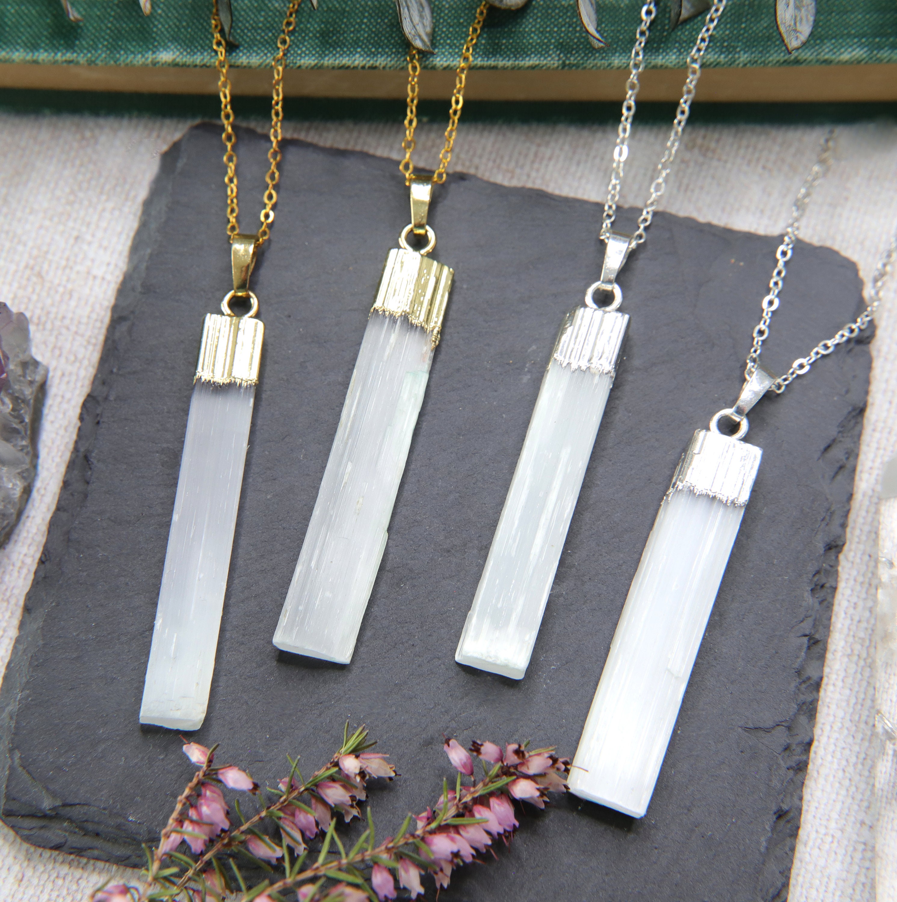 Selenite necklace best sale