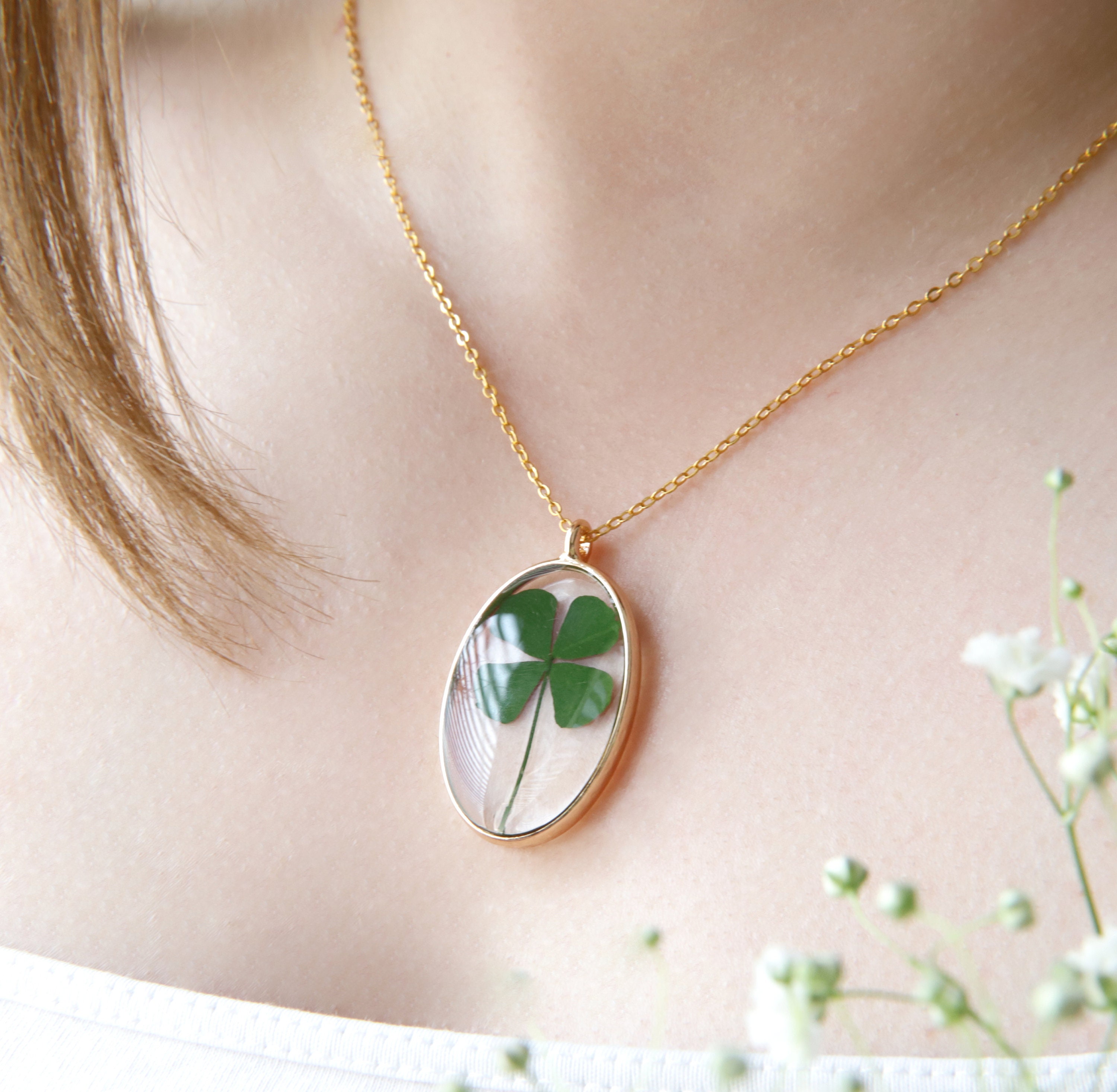 Gold 4 shop leaf clover necklace