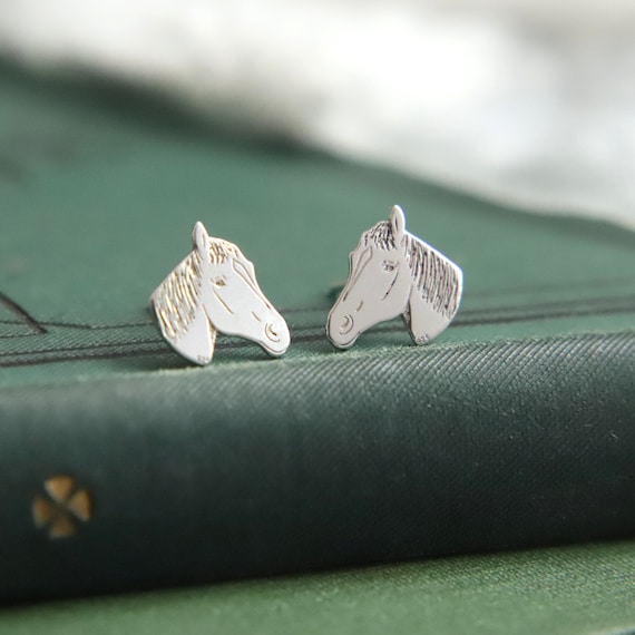 Sterling silver horse stud earrings Sterling silver horse stud earrings
