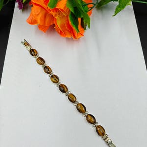 Tiger eye stone natural stone bracelet 925 silver bracelet wedding gift anniversary gift christmas gift birthday gift new fashion bracelet