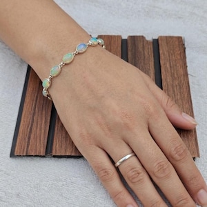 Opal Armband 925 Silber Granat Armband Hochzeitsgeschenk Geburtstagsgeschenk Jubiläumsgeschenk Frauen Armband Männer Armband