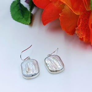 Water pearl earring 925 silver stud earring party wear earring wedding gift earring birthday gift earring Christmas gift anniversary gift