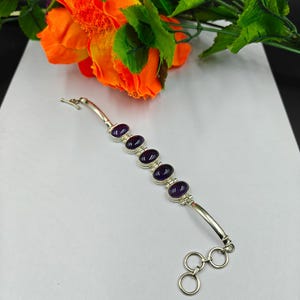 Amethyst Cabuchon Armband 925 Sterling Silber Granat Armband Hochzeitsgeschenk Geburtstagsgeschenk Jahrestag Geschenk New Style Armband