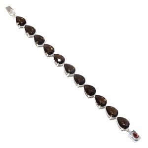 Smoky quartz 925 sterling silver bracelet wedding gift birthday gift anniversary gift Christmas Gift new Fashion bracelet lite weight