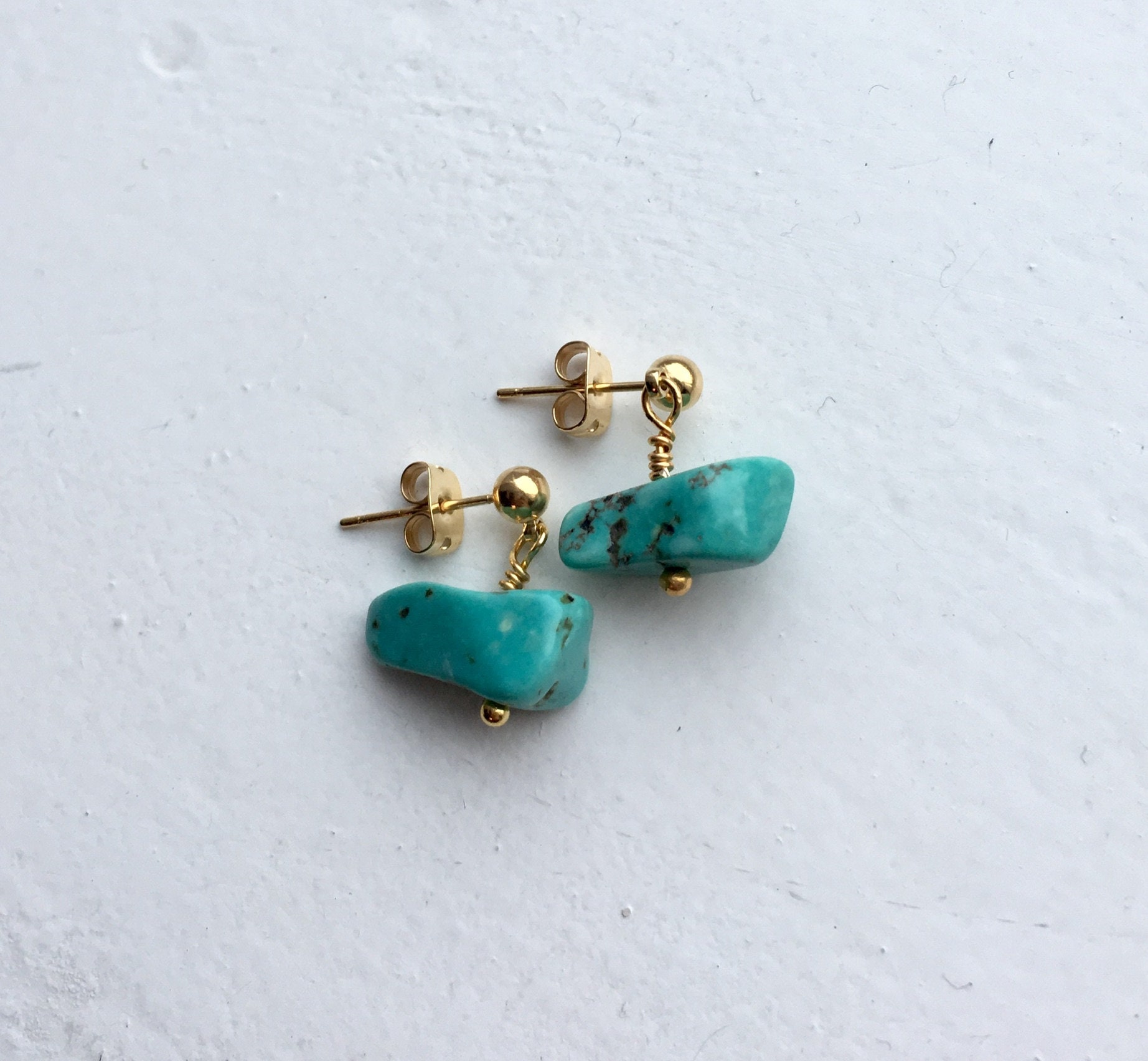 Turquoise Drop Stud Earrings - Etsy Sweden