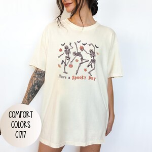 Comfort Colors Dancing Skeletons Halloween Shirt for Mom Spooky Gift for Holiday Party Shirt Gifts Under 20 Gift for Her Crewneck Tshirt