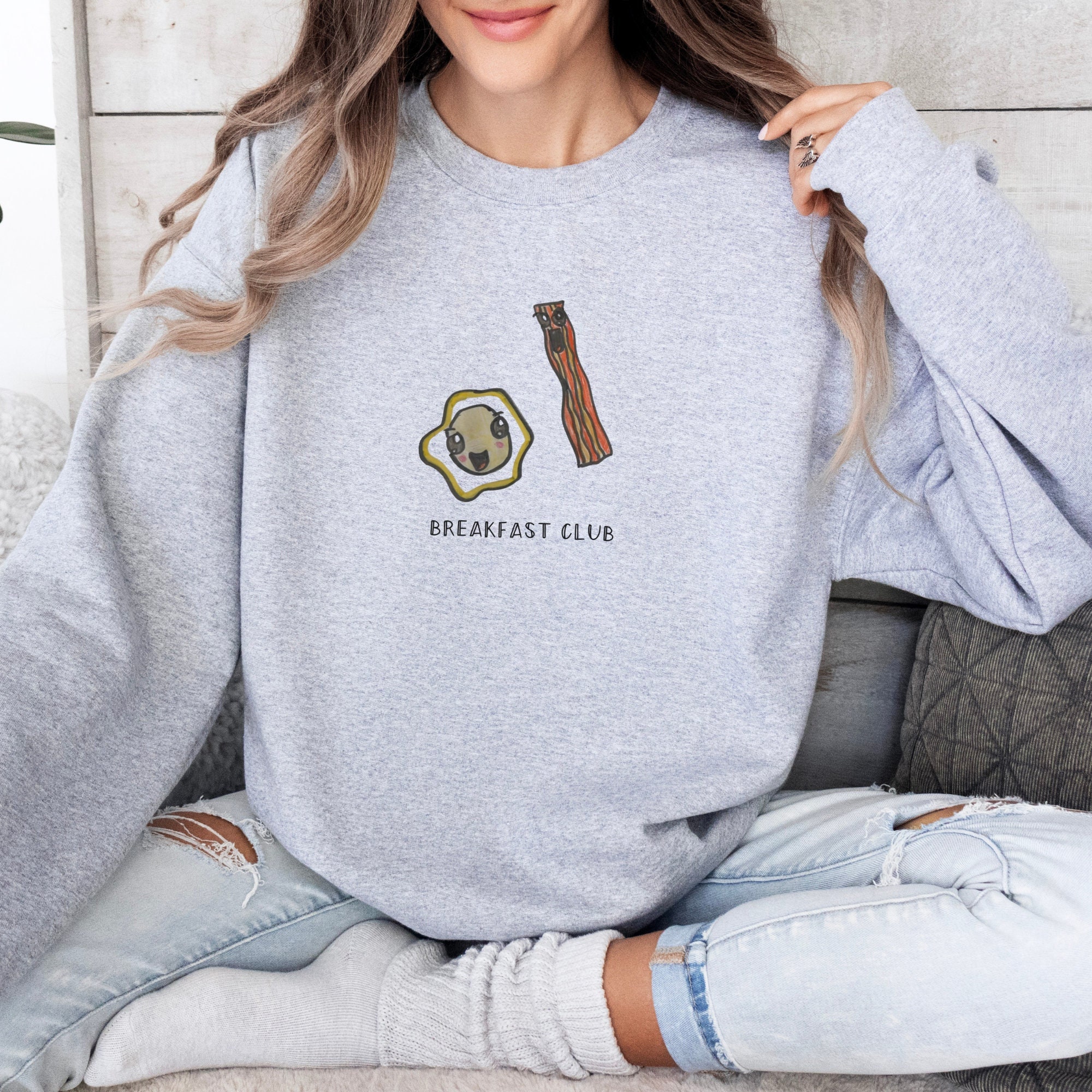 肌触りがいい Breakfast Sweatshirt Etsy - トップス