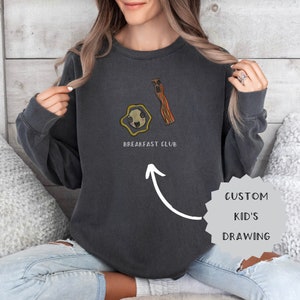 Personalized Kids Drawing Sweatshirt for Mom Custom Kid Artwork Shirt Comfort Colors Crewneck Custom Sweatshirt for Mothers Day Gift for Her