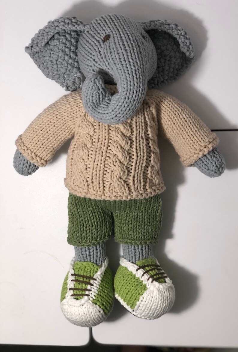 Adorable Knitted Elephant Etsy
