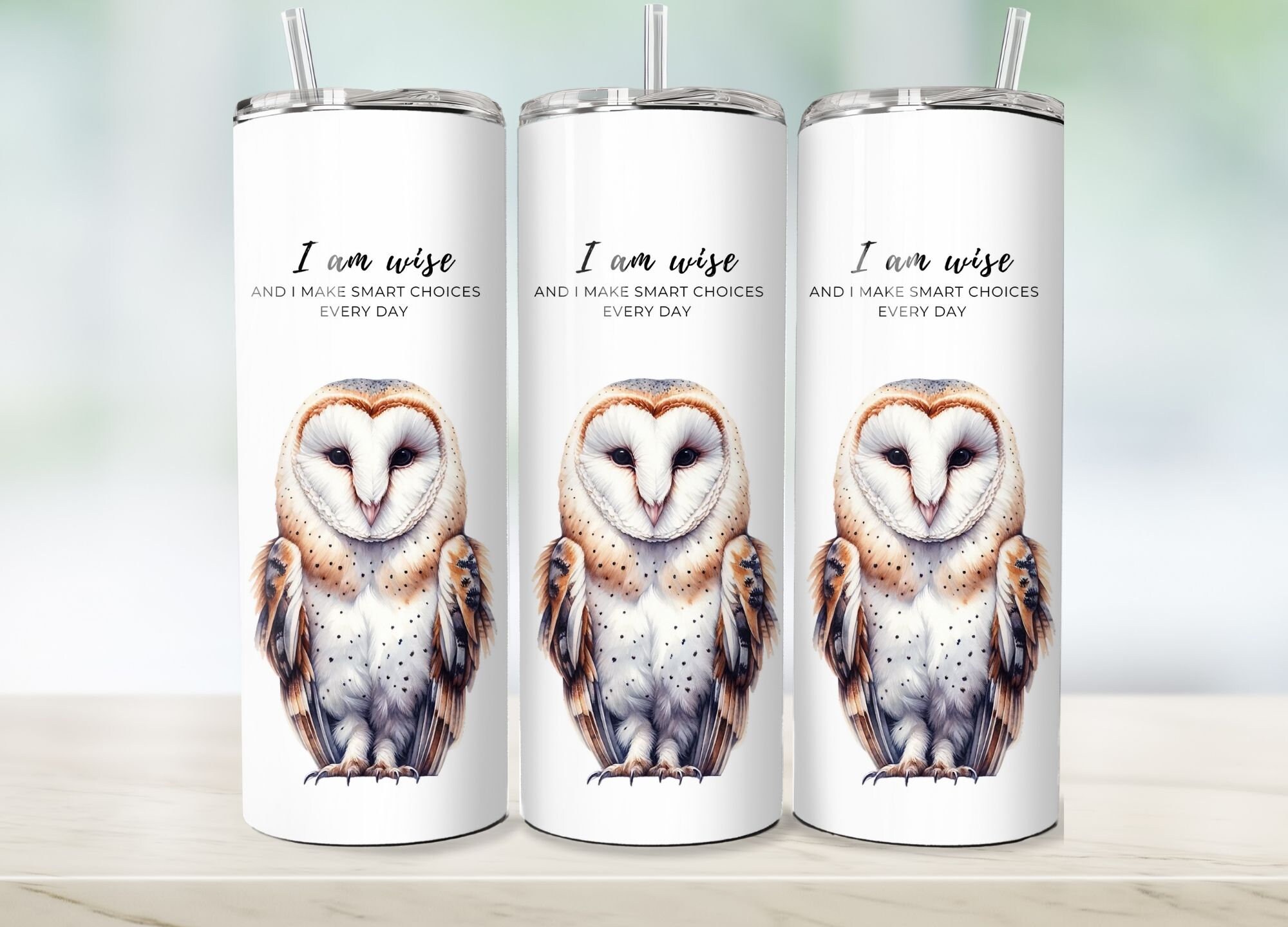 Owl Positive Affirmation Tumbler Wrap, Self Love Affirmative Quote, Owl Person Gift, Teen Tumbler, D