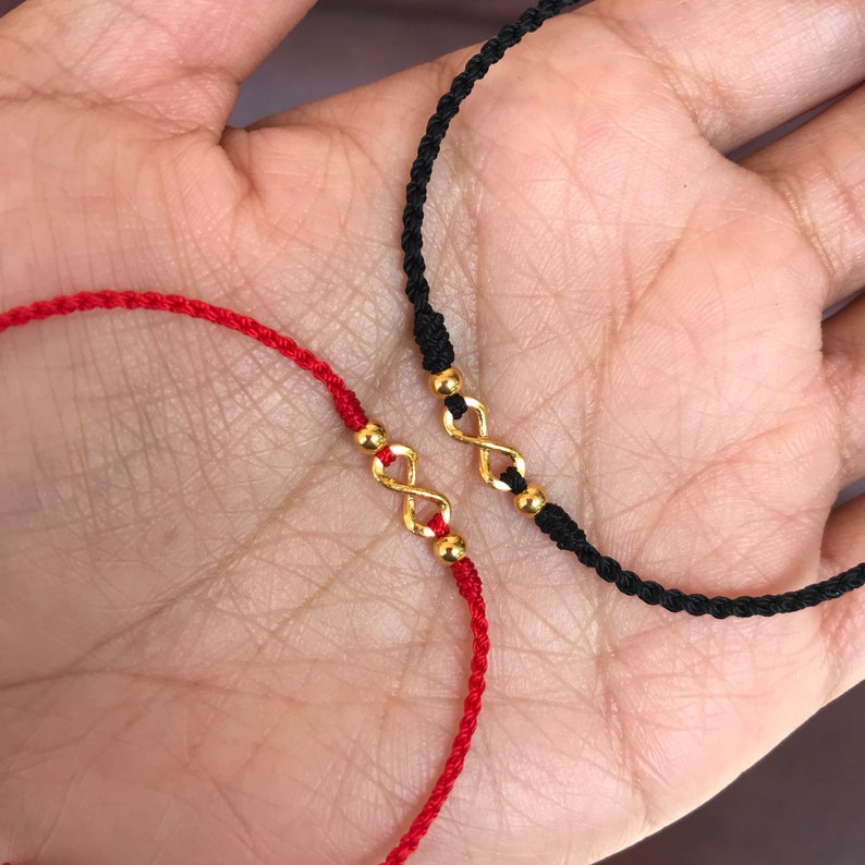Infinite Love 24k Pure Gold Red String Bracelet couples Etsy