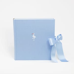 Personalizable baby photo album for birth – High-quality memory album in 30 x 30 cm format, blue