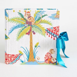 Consejo de regalo: Álbum de fotos mono con sombrillas y palmeras, álbum de recuerdos de alta calidad en formato 20 x 24 cm.