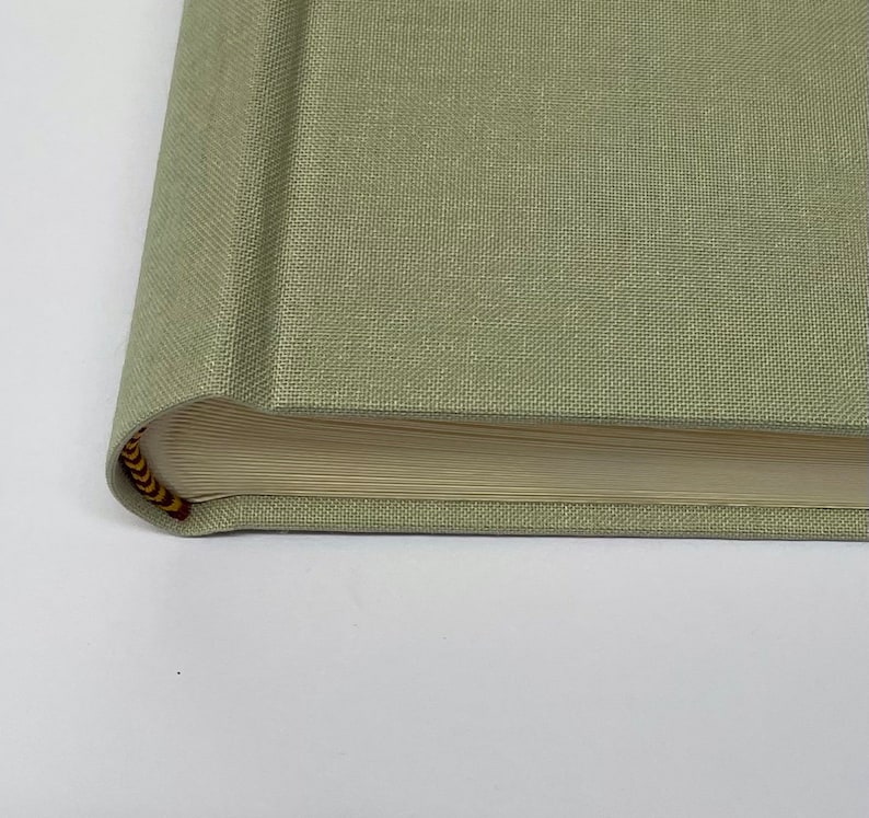 Personalized baby photo album for birth, high-quality memory album in 20 x 24 cm format, reed green, 30 sheets/60 pages image 5