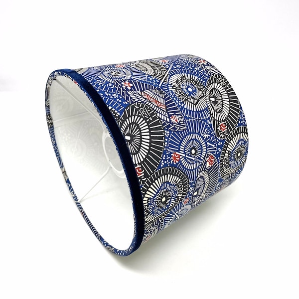 Lampenschirm „Japanpapier“ blau - schwarz