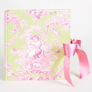 Photo album Toile de Jouy, 30 x30 cm, pink/pistachio green