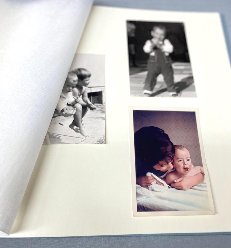 Personalized baby photo album for birth, high-quality memory album in 20 x 24 cm format, reed green, 30 sheets/60 pages image 4