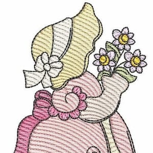 SUNBONNET SUE 1 EMBROIDERY- Fits a 4x4&quot; 5x7&quot; & 6x10&quot; Hoop - Machine Embroidery Designs