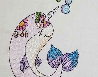 Narwhal Whale - Embroidery Designs