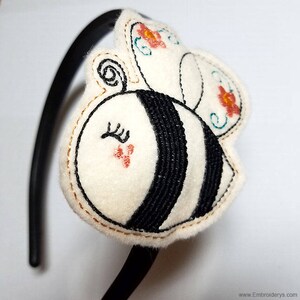 Bumble BEE HEADBAND EMBROIDERY Slider - In the Hoop - Machine Embroidery Design