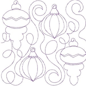 ORNAMENTS Edge to Edge EMBROIDERY - Christmas Embroidery, Ornaments, Edge to Edge, Quilting - Machine Embroidery Designs