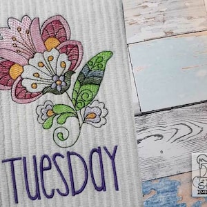 Jacobean - Tuesday - Fits into a 4x4&quot; & 5x7&quot; Hoop - Instant Downloadable Machine Embroidery