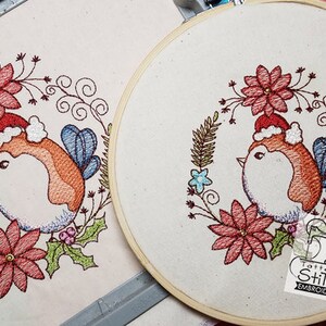 FINCH HOLIDAY WREATH Embroidery - Machine Embroidery Designs