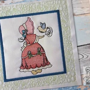 SUNBONNET SUE Quilt Block 4 EMBROIDERY - Quilts, Block, Sunbonnets- Fits a 5x5&quot;, 6x6&quot;, 7x7&quot;, 8x8&quot; & 10x10&quot; Hoop - Machine Embroidery Designs