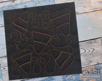 CANDY CORNS Edge to Edge QUILT Block - Fits a 4x4", 5x5" 6x6", 7x7", 8x8" & 10x10" Hoop - Machine Embroidery Designs