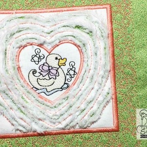 BABY Heart 5 CHENILLE QUILT Block Embroidery- Fits a 6x6&quot;, 7x7&quot;, 8x8&quot; & 10x10&quot; Hoop - Machine Embroidery Designs