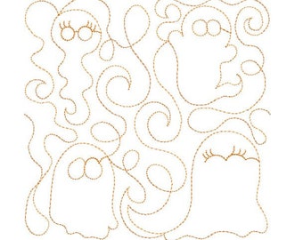 GHOSTS Edge to Edge QUILT Block -  Embroidery, Halloween, Ghost, Ghost Embroidery, Quilting - Machine Embroidery Designs