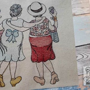FRIENDS FOREVER EMBROIDERY - 10x10cm, 13x18cm, 20x20cm Stickrahmen - Maschinenstickerei Designs- Freundinnen - Mutter Tochter