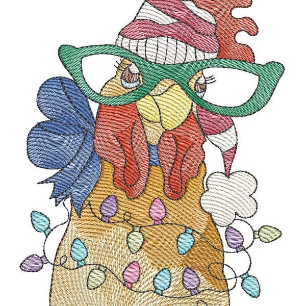 CHRISTMAS CHICKEN - Sewing, Crafting, Embroidery, Gifting  - Downloadable Machine Embroidery