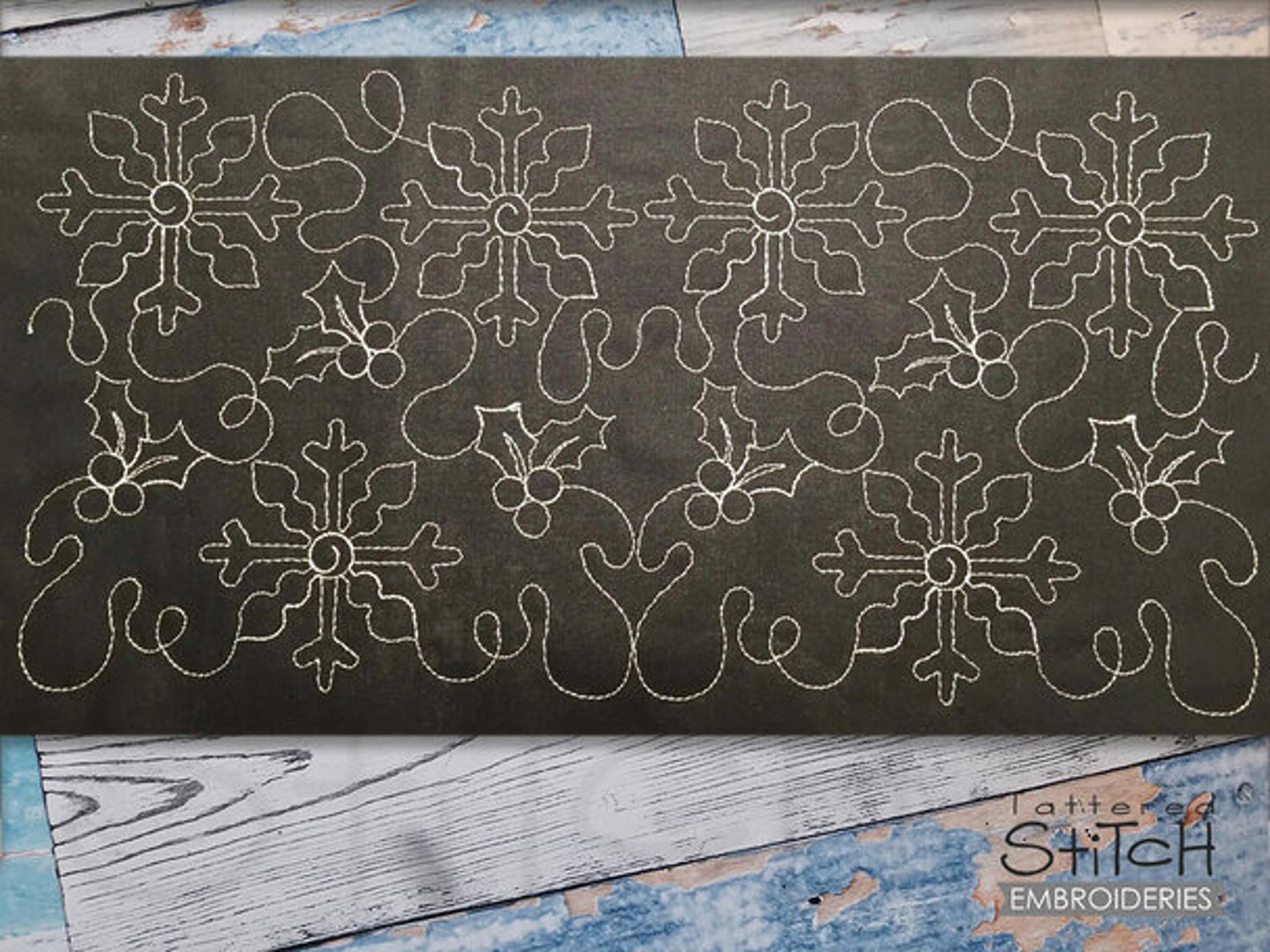 WINTER SNOWFLAKES Edge to Edge QUILT Block - Fits a 4x4