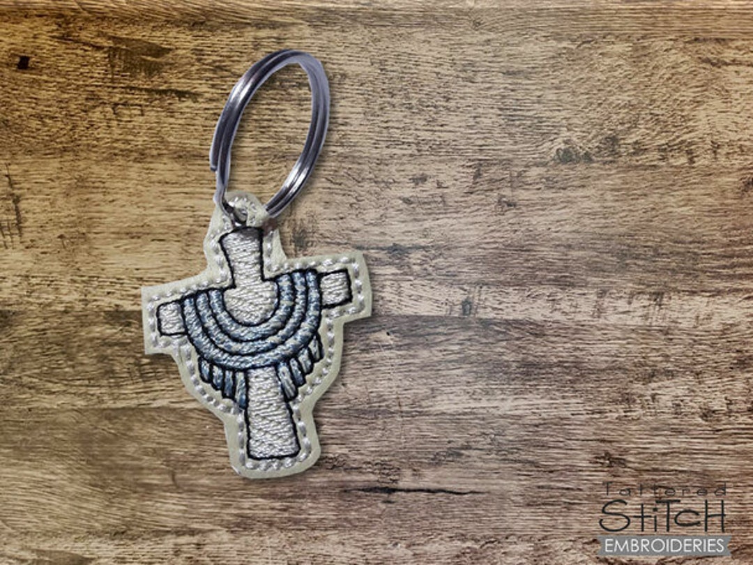 HisAndHersCraftsTX Cross Keychain, Christian Keychain, Backpack Charms, Leather Key Chain, Personalized Minimalist Religious Bag Tag Key Ring Holder Keychain