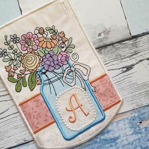 MASON JAR BUNTING - Bundle- Letters - A through Z - Embroidery Designs