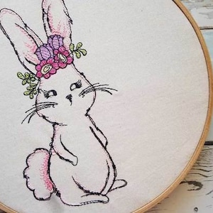 SPRING BUNNY EMBROIDERY - Kaninchen, Hasen, Ostern, Frühling - passt ein 4 x 4&quot; 5 x 7&quot; & 6 x 10&quot; Reifen - Maschine Stickerei Designs
