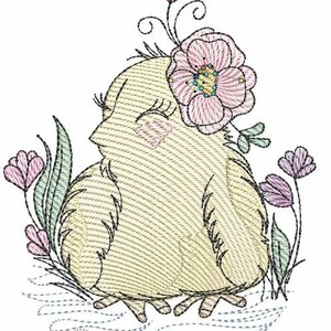 BABY CHICK EASTER  - Easter- Embroidery  - Babies, Chick, Easter, Farm Animal - Downloadable Machine Embroidery - Light Fill Stitch