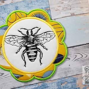 BEE COASTER EMBROIDERY - Fits a 5x7&quot; Hoop - Machine Embroidery Designs