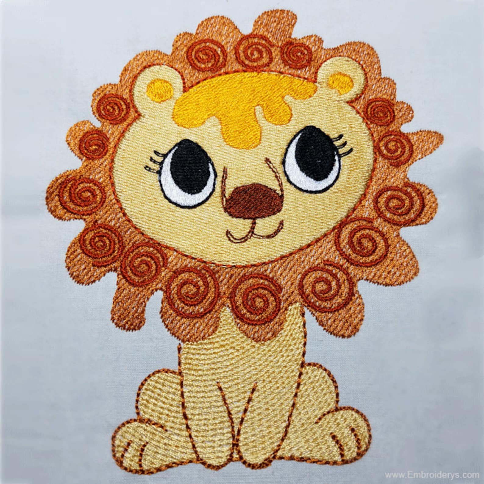 Baby Lion Machine Embroidery Design. 5x7 Hoop. Instant Etsy