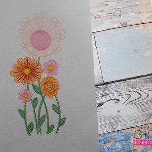 SKETCHED WILDFLOWERS EMBROIDERY - Machine Embroidery Designs
